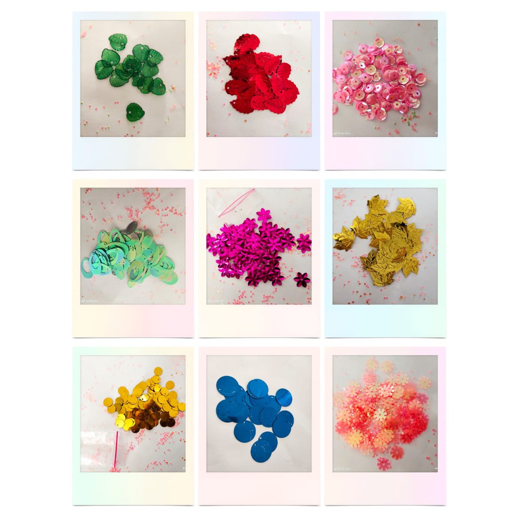 3of 7 MANIK MANIK - mote - sequin - payet gepeng- per bungkus - craft - prakarya - ramboci