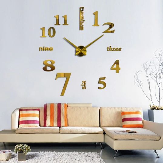 DIY Jam Dinding Besar Taffware Giant Wall Clock Creative Design 80-130cm