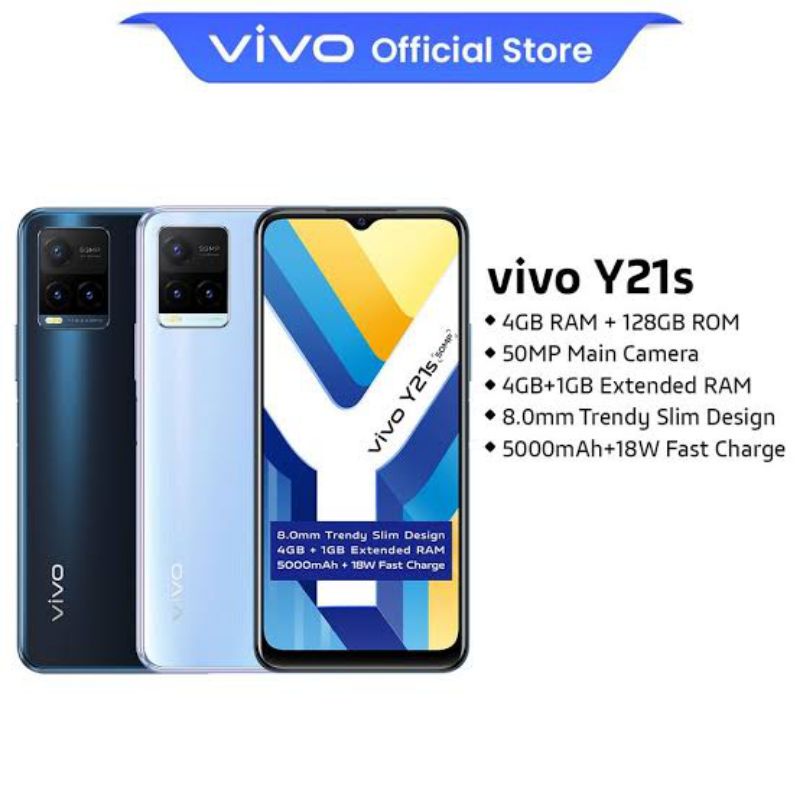 HP VIVO Y21S, RAM 4/128GB, DEALER RESMI