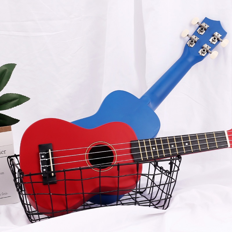 Instrumen Gitar Akustik Ukulele Soprano 4 Senar Bahan Serat Karbon Ukuran 21 Inci 7 Warna Untuk Pemula