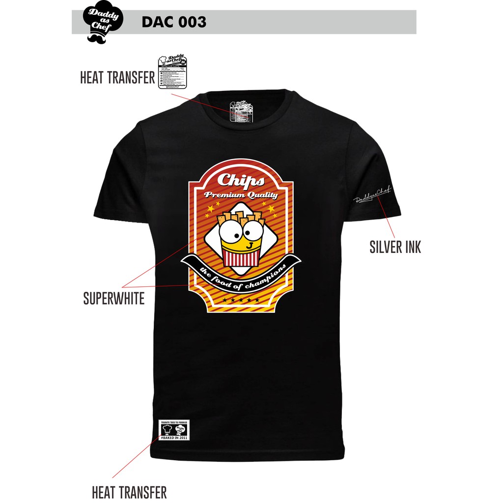 Tshirt Kaos Daddy As Chef ( Chips )