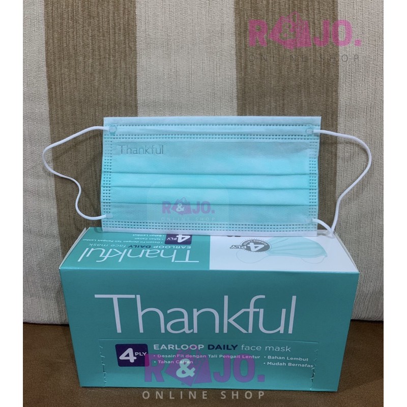 Masker Thankful Earloop 4ply daily mask isi 30 pcs