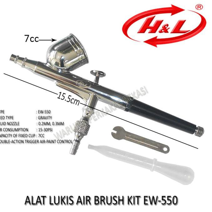 

New! H&L Spet Cat Air Brush Kit Penbrush Alat Lukis Grafis Ew-550 Terpercaya