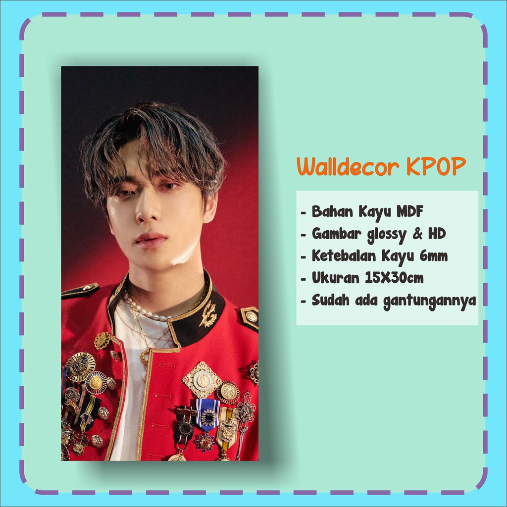 Walldecor NCT127 Jaehyun Punch Ukuran 15x30cm Wall Decor Poster Kayu Hiasan Dinding KPOP Korea Gloss