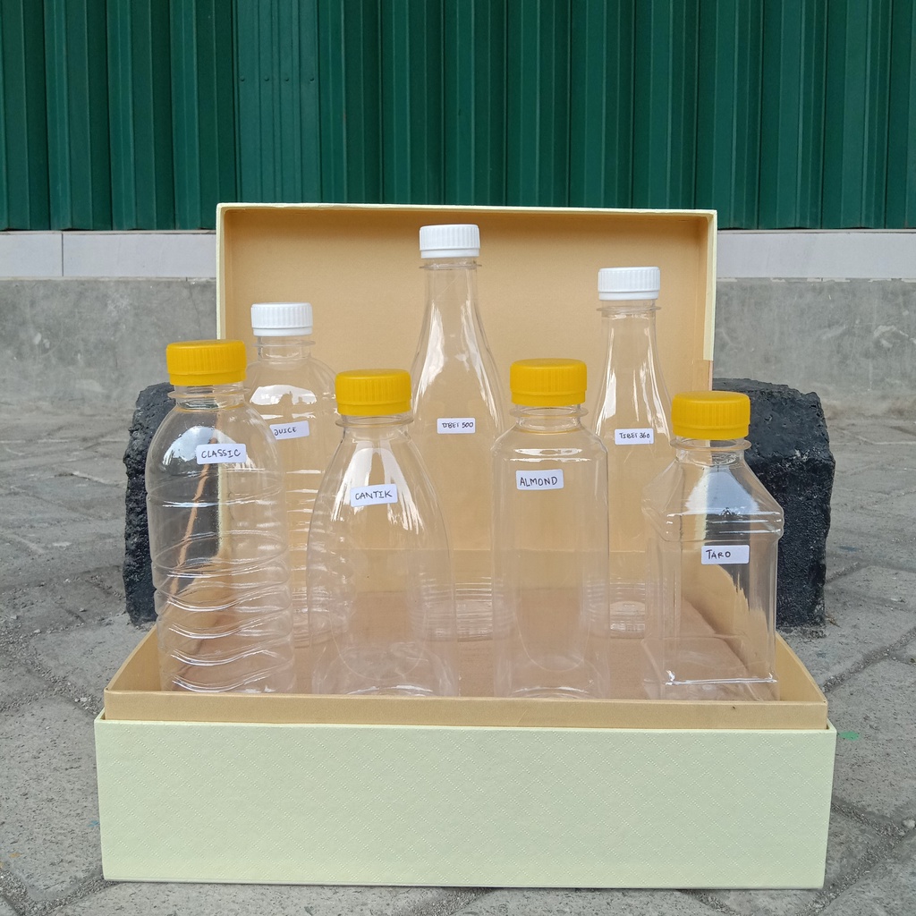 Botol Plastik ( 250, 350, 500 ml) Tutup Beragam. Botol Cantik, Almond