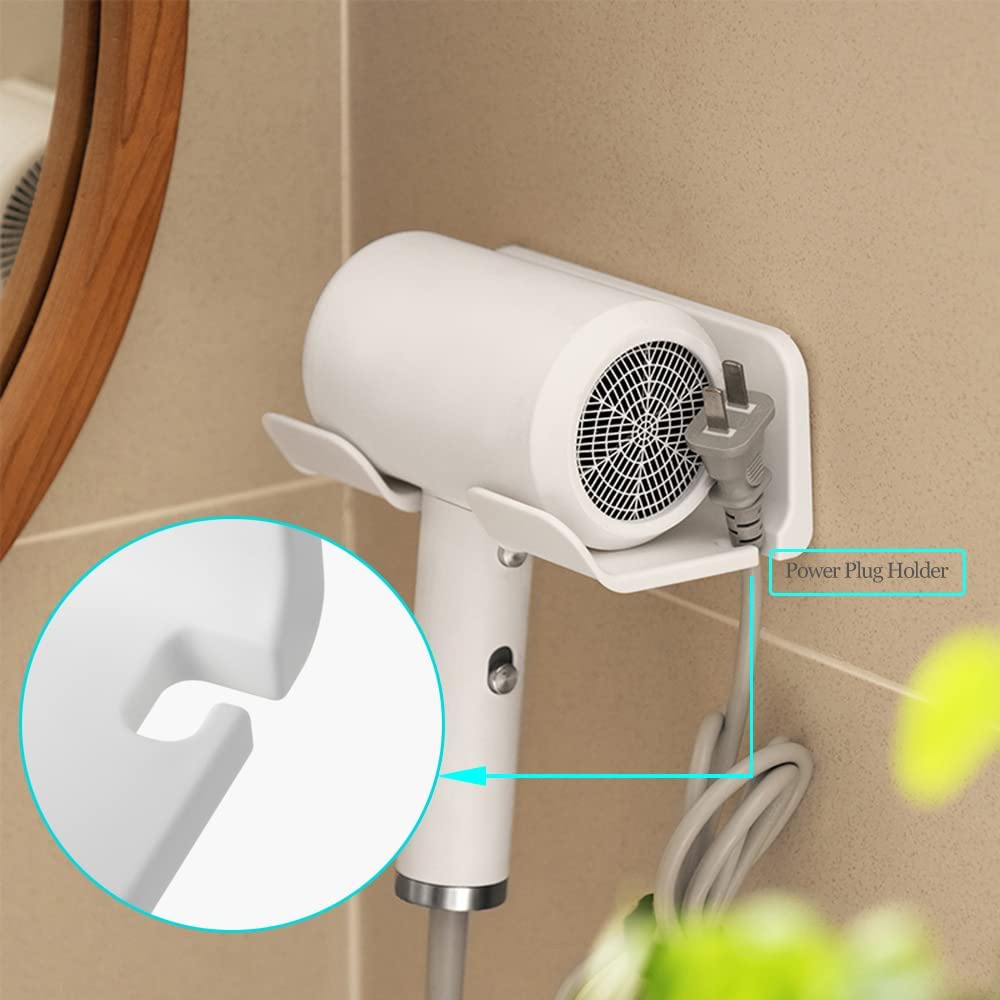 Rak Penyimpanan Hair Dryer Model Tempel Dinding Untuk Kamar Mandi