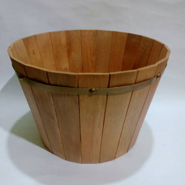 Cover Pot Bulat 24 Limbah Kayu Pinus