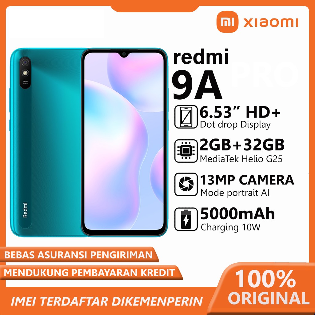 XIAOMI REDMI 9A RAM 2GB ROM 32GB GARANSI RESMI