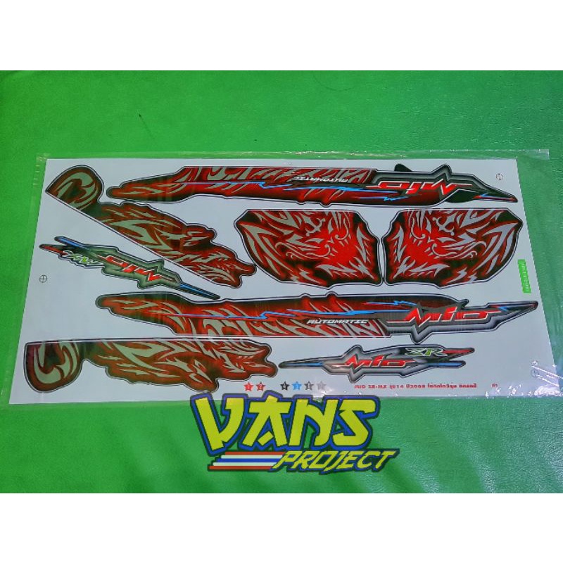 Striping Yamaha Mio Soul Mx Dragon Hitam Merah Black And Red Paper made in Thailand