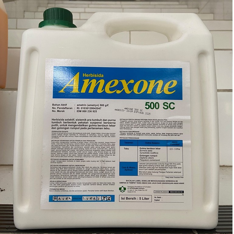 Amexone 500SC 5 liter Herbisida Selektif dan Sistemik Pemasmi Rumput Liar pada Tanaman Tebu