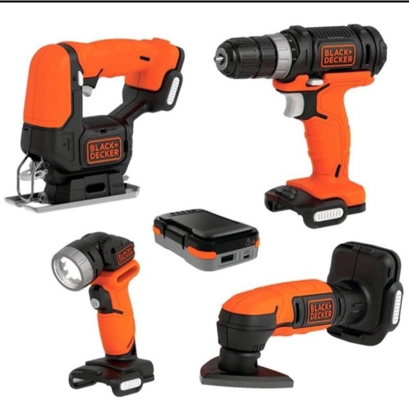 BLACK+DECKER GOPAK 4 TOOL COMBO KIT 4 IN 1 PERKAKAS BDCK123S1S-B1