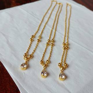 Kalung Anak Mata 1 Rantai Nori Lapis Emas Kuning 24k Kalung Anak Mata 1 Rantai Nori Lapis Emas Kuning 24k