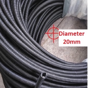Selongsong Kabel Diameter 19 mm pelindung Kabel Fleksibel kenderaan mobil motor /spiral  sudah dibelah harga per meter