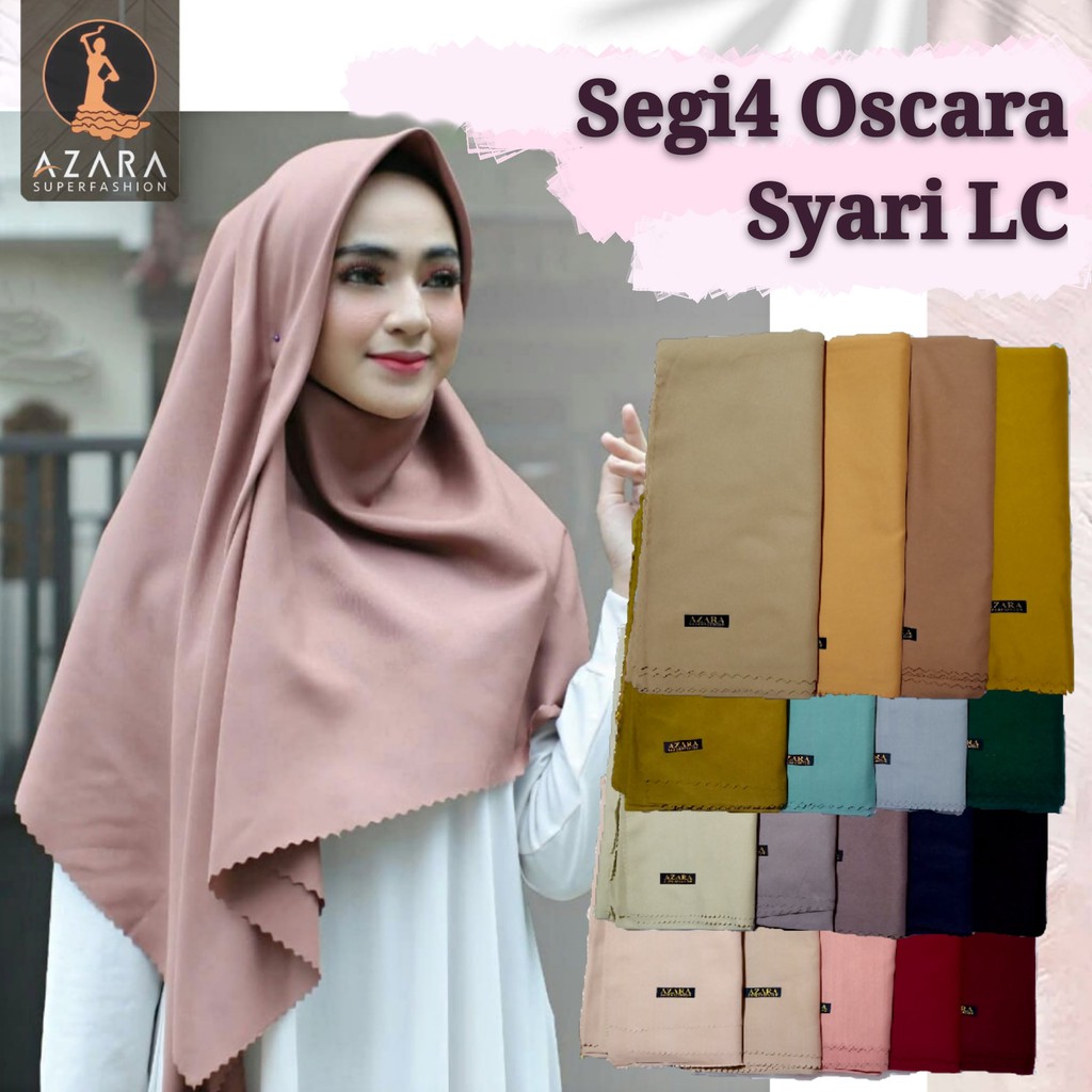 130x130cm Hijab/Jilbab Segiempat Oskara Syari Jumbo LC by Azara