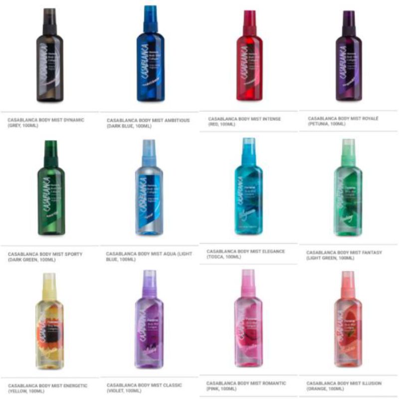 `ღ´ PHINKL `ღ´ Parfum casablanca body mist spray pewangi badan pria wanita