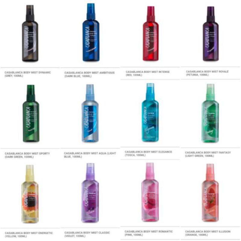 `ღ´ PHINKL `ღ´ Parfum casablanca body mist spray pewangi badan pria wanita