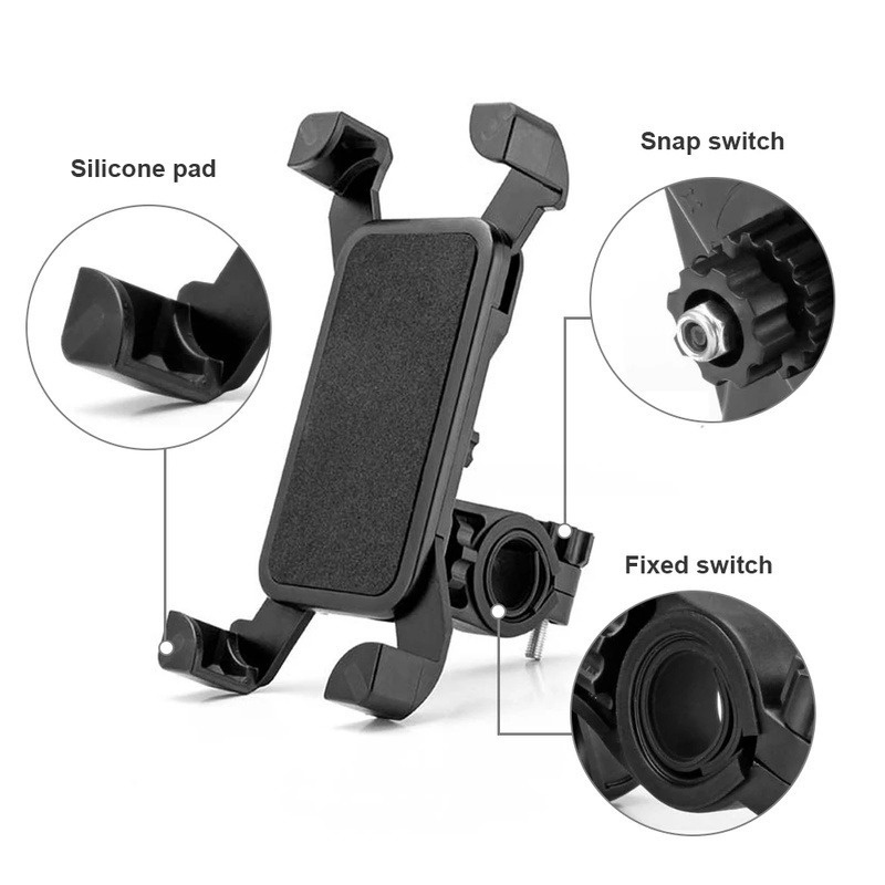 Bracket Dudukan Handphone Universal Rotasi 360 Derajat Adjustable Untuk Setang Sepeda