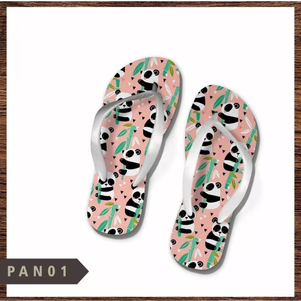Sandal Jepit Wanita Motif Kartun Pandaa