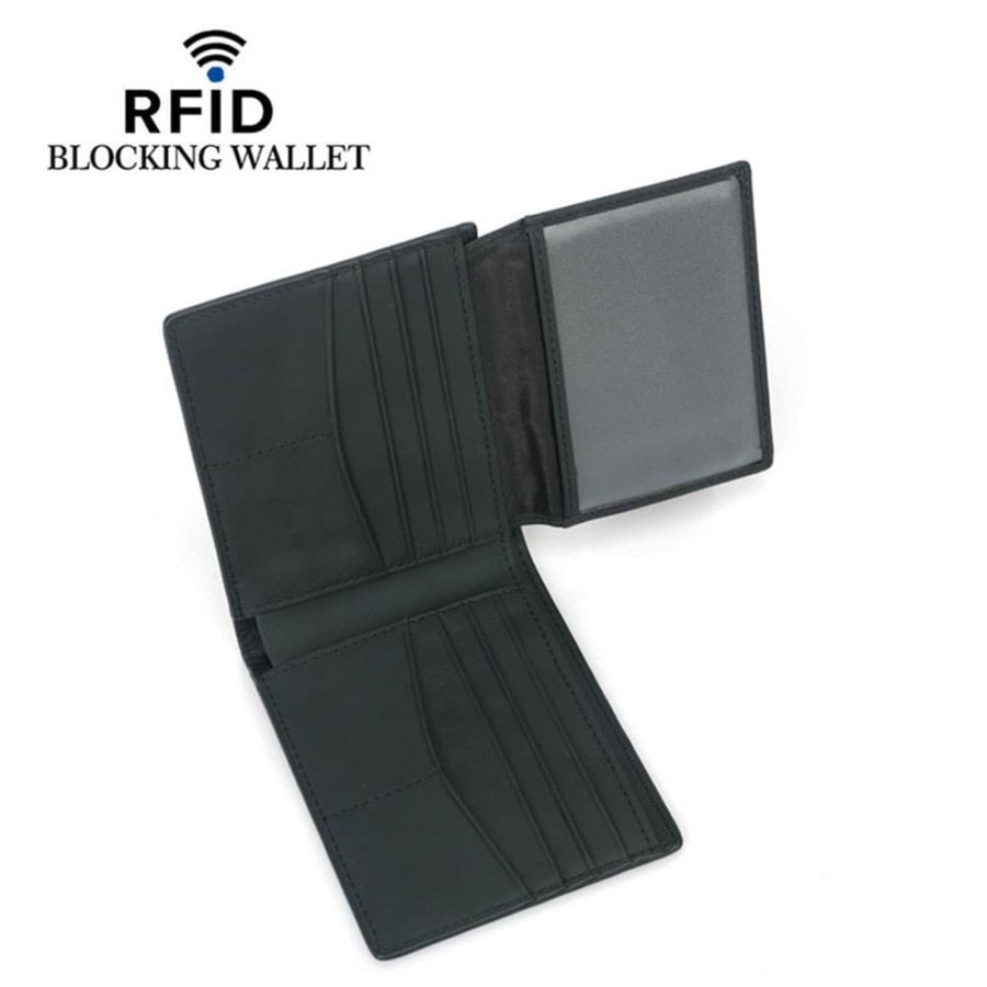 BUBM Dompet Kartu Anti RFID Bahan Kulit - TQ-302 - Black