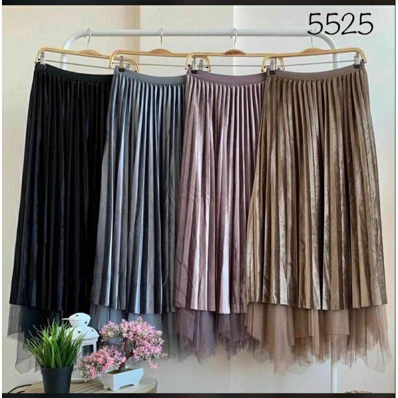 Rok tutu bolak balik bahan velvet mix tulle 6 warna ori import allsize