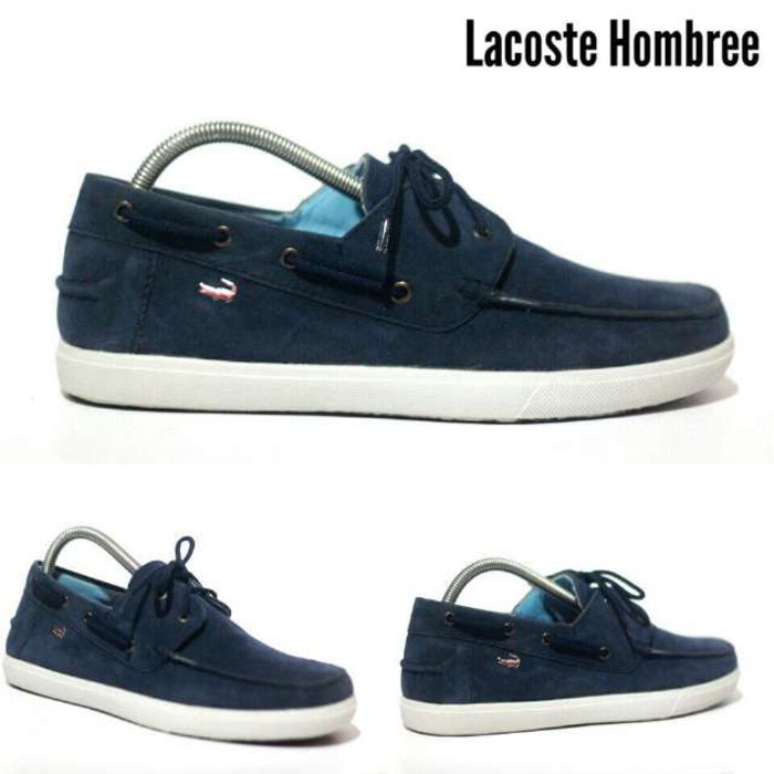 BEST SELLER SEPATU PRIA CASUAL SLIP ON COWOK LACOSTE ZAPATO NAVY