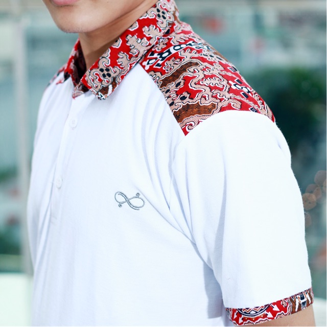 Loyal Kaos Polo Batik Putih Modern Pria M L XL XXL