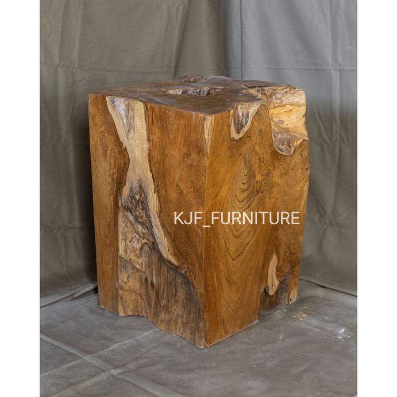 stool kayu jati asli utuh solid
