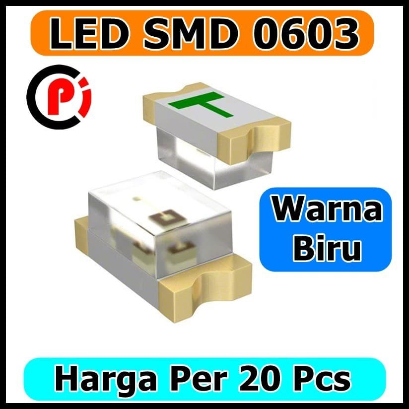 Per 20 Pcs LED SMD 0603 Warna Blue Biru 20Pcs