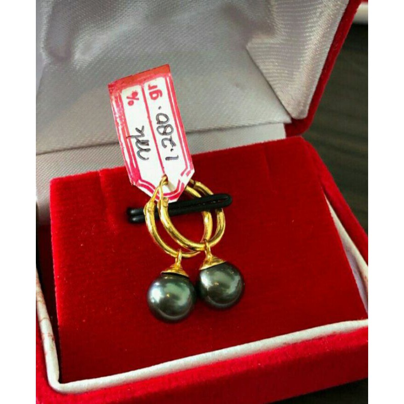 Anting emas 22 karat mutiara air laut lombok asli