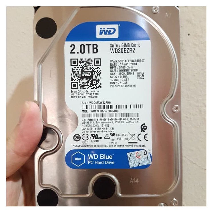 Hardisk 2TB Western Digital WD Blue 7200rpm HDD Hard Disk CCTV PC Komputer 3.5 SATA