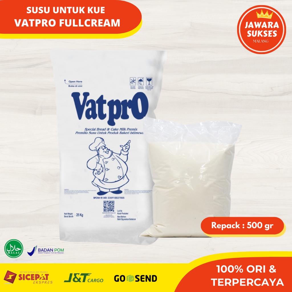 

Vatpro Susu Bubuk kemasan 500gr | Vat pro Full cream | Susu untuk kue