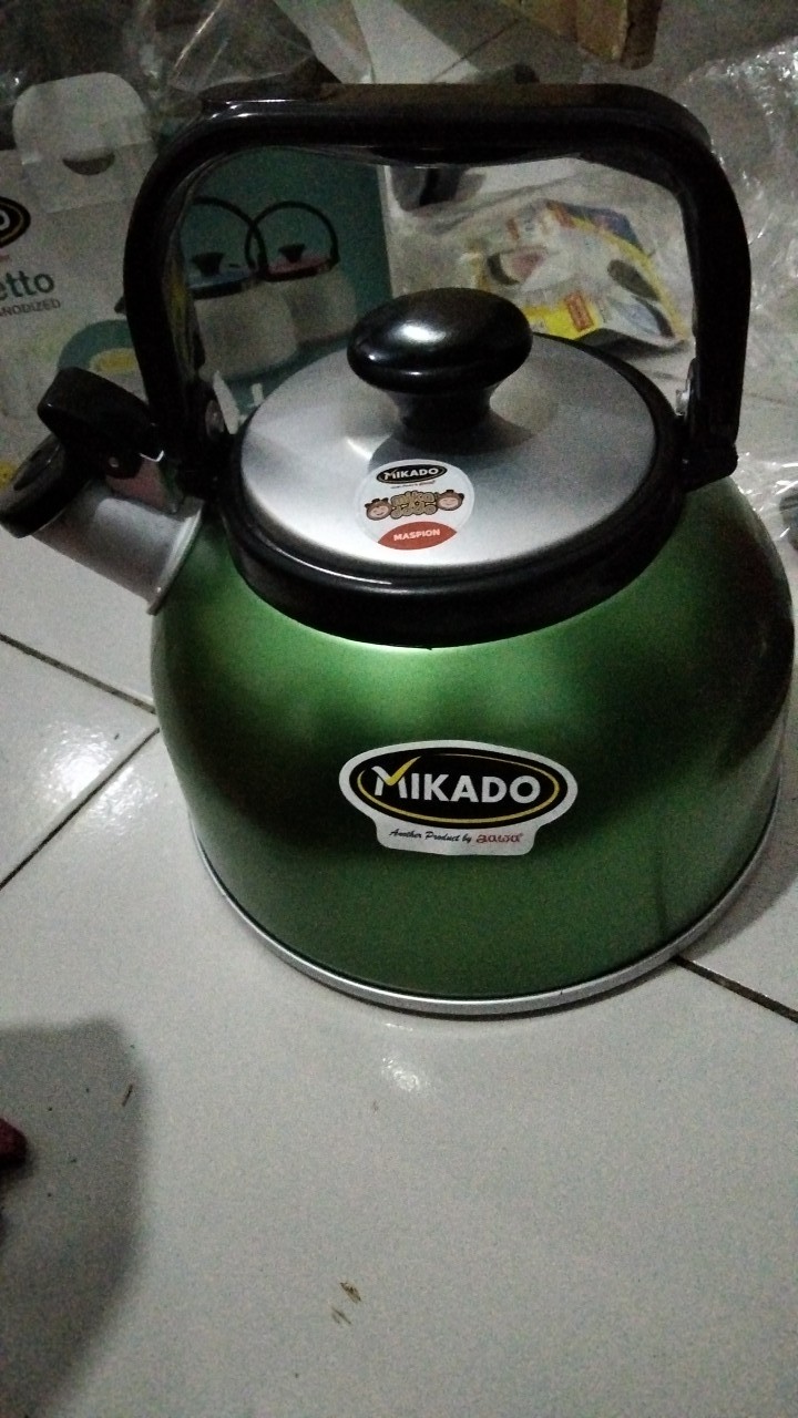 Maspion Alu Teko Air Rigoletto / Teko / Ceret Bunyi Siul Rigoleto Whistling Kettle Anodize 3,5 Liter