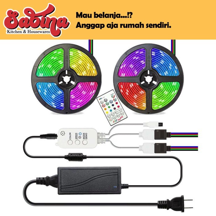 GOOLOOK Lampu LED Strip Disco Music Mode RGB 10M ControllerRemote GL3