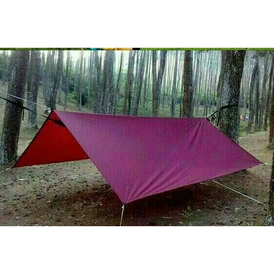 【Warna ~ COD】 Flysheet 3x4 Meter Waterproof 16 Lubang Lobang` Tenda Anti Air 4x3 m` 3*4 Bivak 4*3