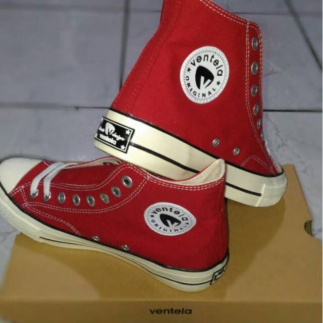 (":*)Limited Colour Sepatu Ventela high cut RED back to 70s