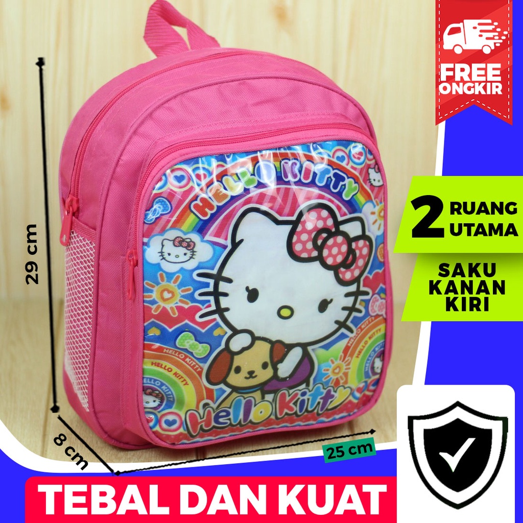 Tas Ransel Anak Perempuan PAUD Motif Hello Kitty Pink Mini Lucu Trendy