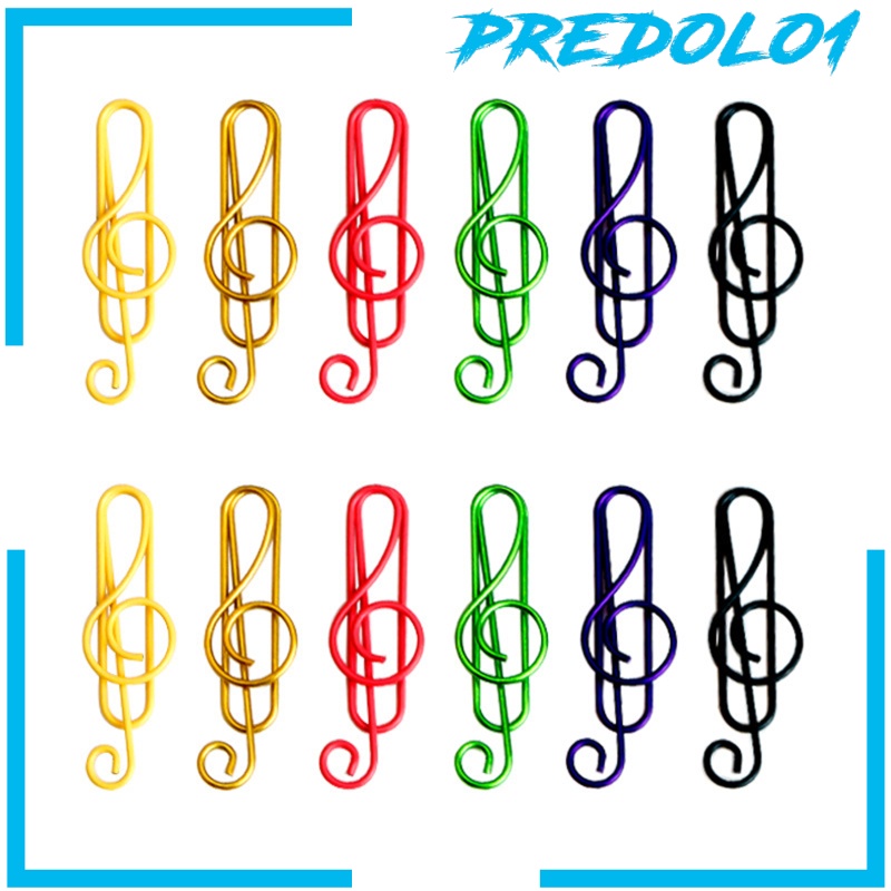 [PREDOLO1] 100Pcs TPE Coated Paper Clip Musical Notes School Paperclip Paper Clamp Clip