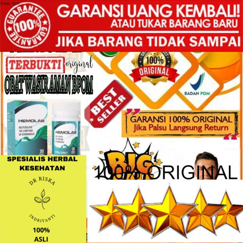 100% ASLI HEMOLAB ASLI 100% ORIGINAL OBAT WASIR AMAN BPOM
