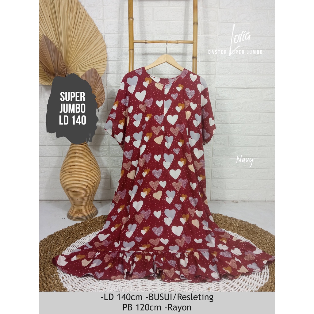 LD 140cm Daster Super Jumbo (42 Motif) (Part 2) dan  Daster Kaftan Viral LD 150cm Ruffle Big Size-Lovia Marun