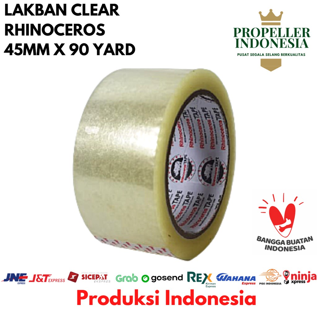 Lakban Bening Putih RHINOCEROS Tape Clear 2 inci 45mm x 90 Yard