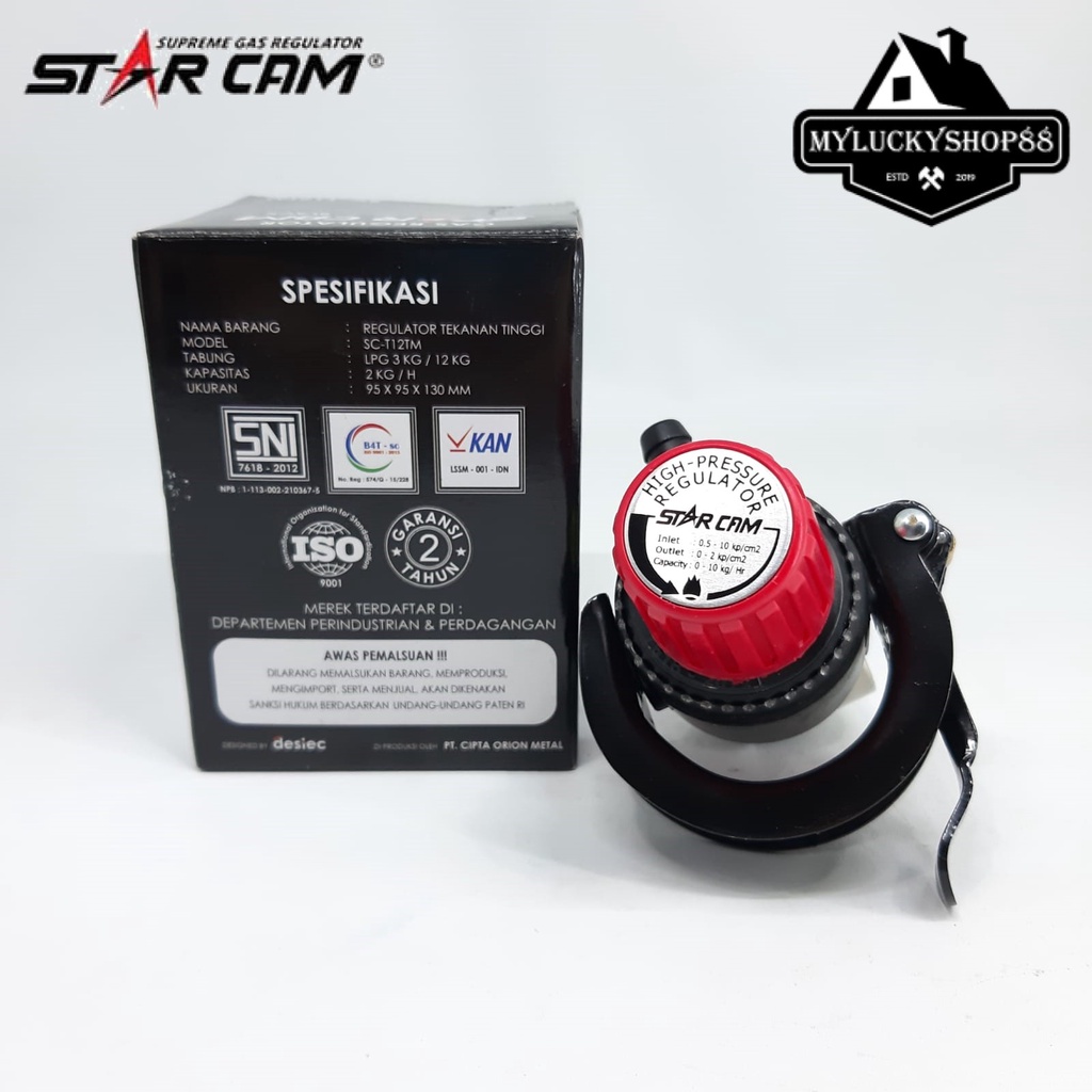 Regulator Gas TT-202.M - Tekanan Tinggi Meter Star Cam High Pressure SC-T12TM SCT12TM SC-T-12-TM