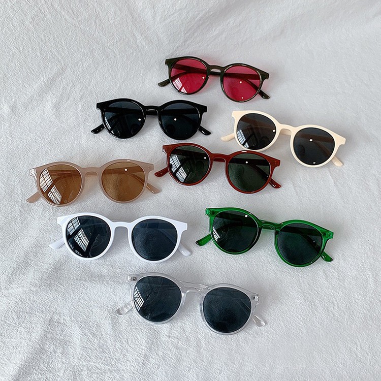 ［Bayar di Tempat］Korean Fashion Bulat Mata Kucing Kacamata Hitam Wanita/Pria Sunglasses