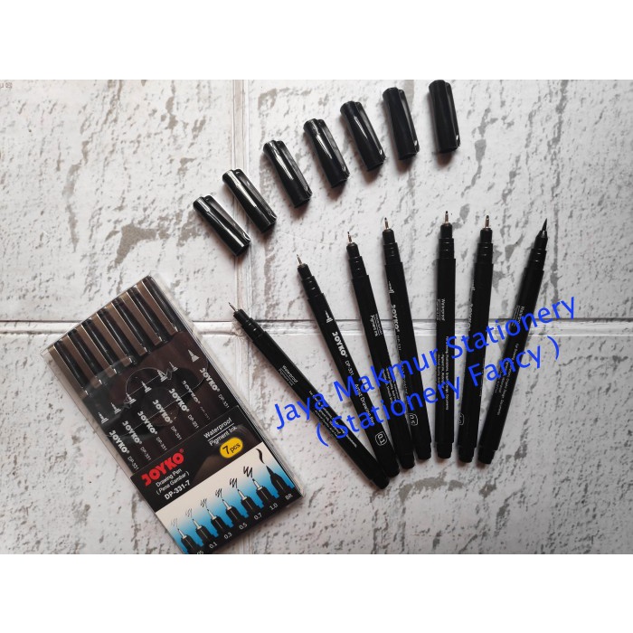 

Pendrawing- Pen Gambar Joyko Drawing Pen Set 7Pcs Dp-331-7 -Drawing-Pen.