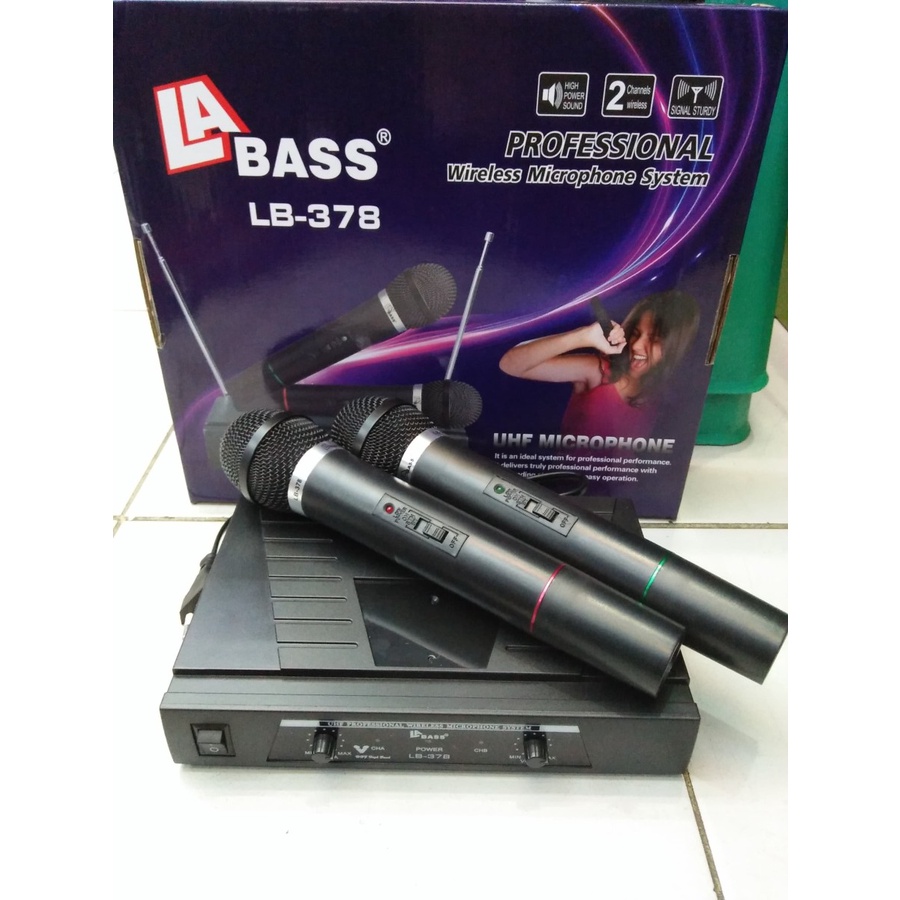 mic wireless la bass lb 378 microphone karaoke vocal wireless LABASS378