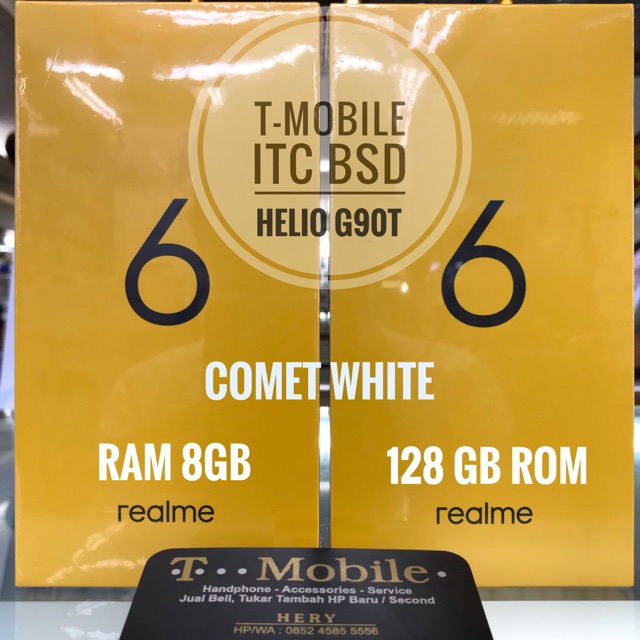 REALME 6 RAM 8GB 128GB - COMET WHITE - HELIO G90T - 90Hz SMOOT DISPLAY - GRS RESMI