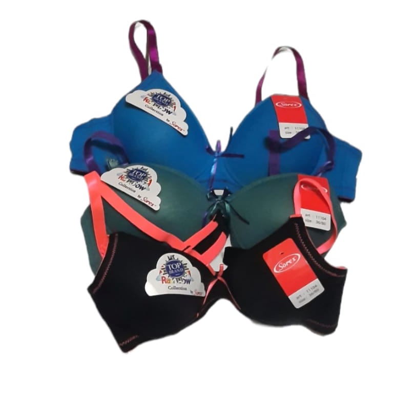 Bra Sorex 11104 rainbow bra busa tanpa kawat