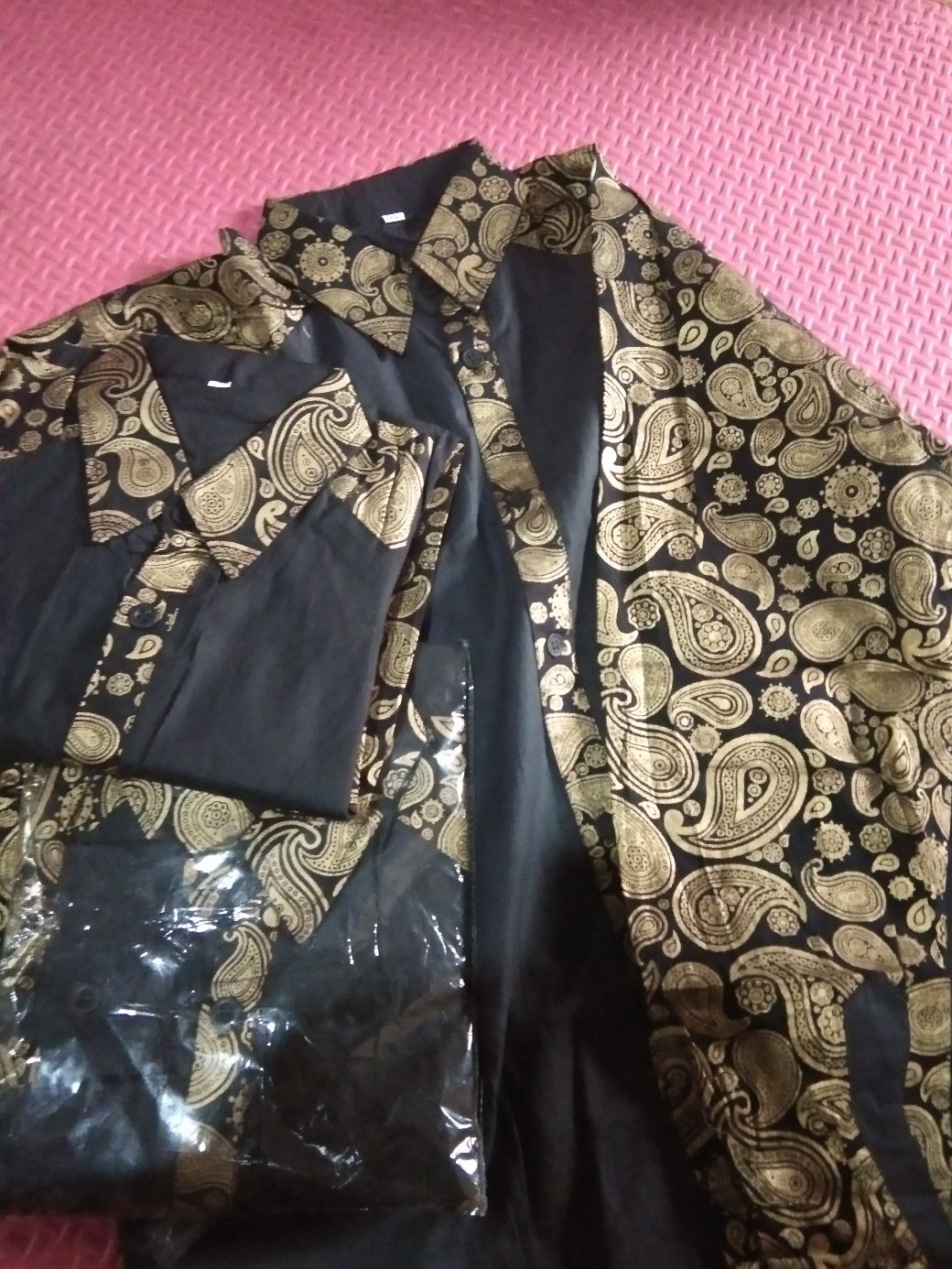 Kemeja Pria Lengan Panjang Kombinasi Batik Perada.