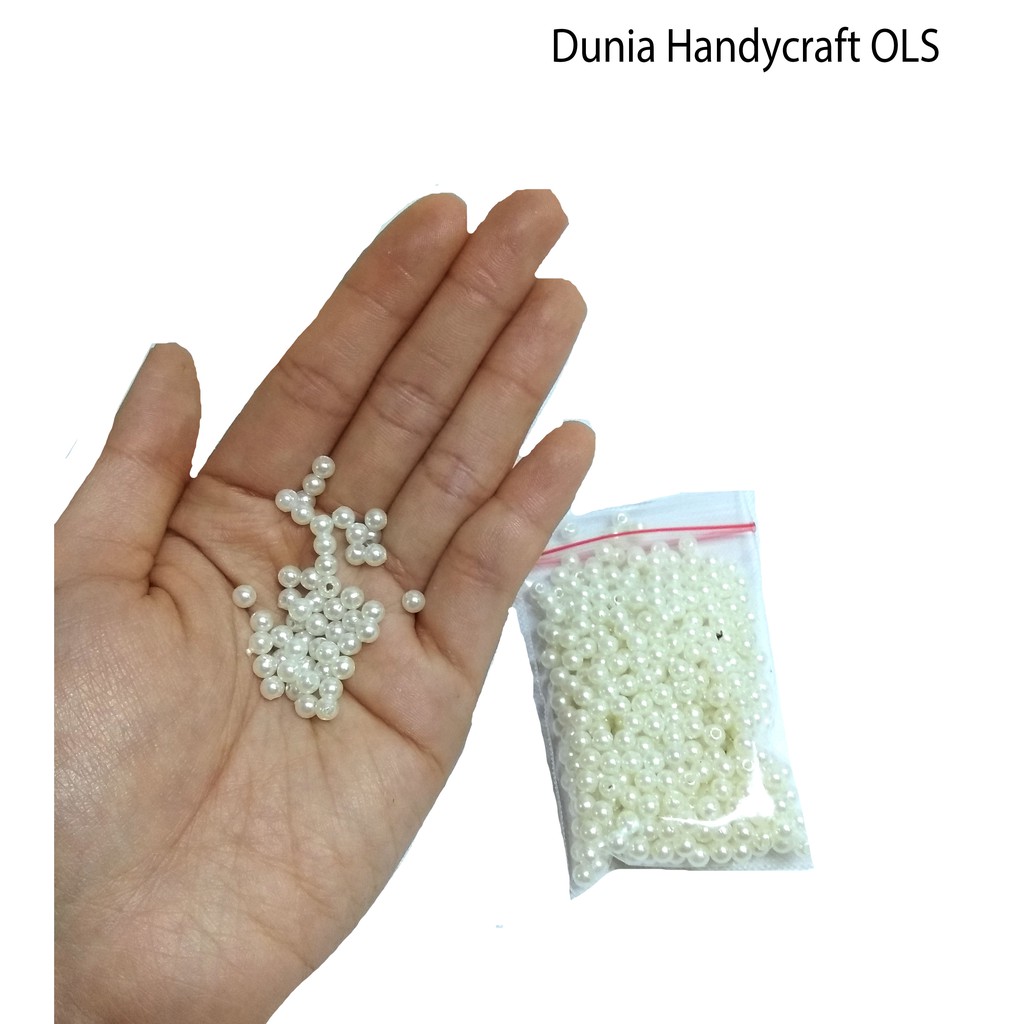 DIY Charm - Bahan Aksesoris - Gantungan - Mote Mutiara 4 mm