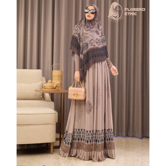 [JOZA CLOTHING] GAMIS SYARI TERBARU / DRESS SET PRINTING " FLORENCI PREMIUM " BY JOZA CLOTHING