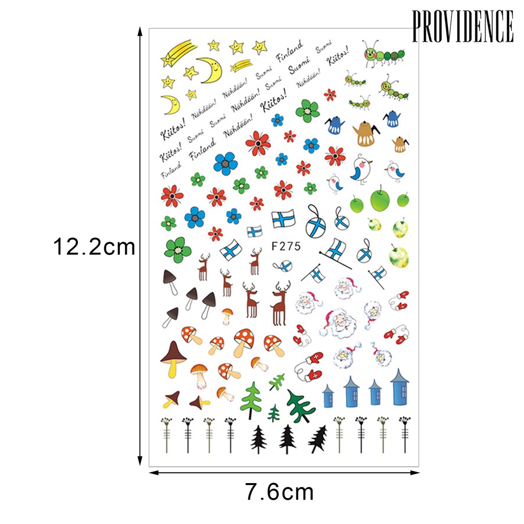 Providence Nail Sticker Christmas Self Adhesive Mini Santa Nail Art Decal Decoration for Fingernail